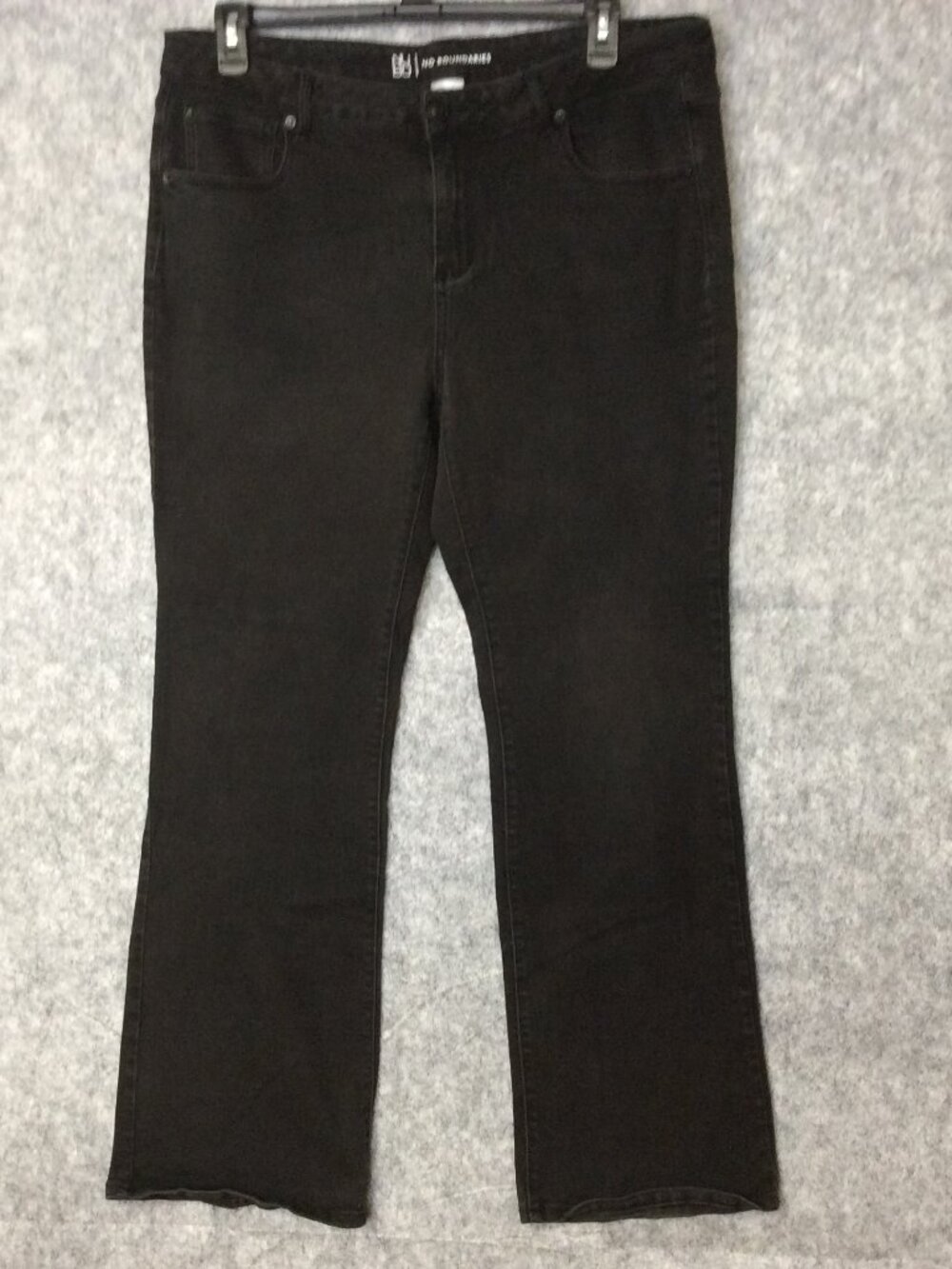 No Boundaries Juniors Size 19 Flare Jeans High Rise Black Stretch